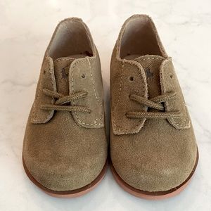 BRAND NEW!! Ralph Lauren Baby Boy Hazelnut Suede Oxfords, Size 4 / 9-12 months